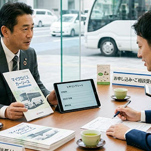 法人用 マイクロバス リース 審査 流れ